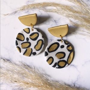 Handmade Polymer Clay Earrings - Leopard